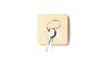 Porte-clés magnétique 'extra fort' - érable | bois | carré 1