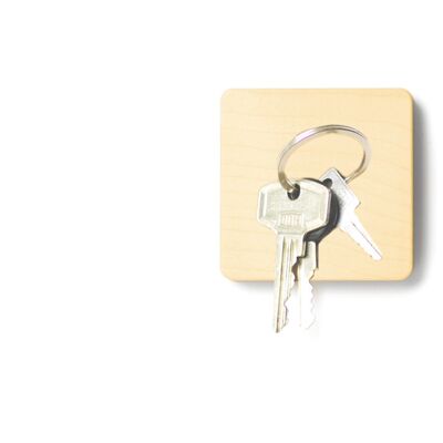Porte-clés magnétique 'extra fort' - érable | bois | carré
