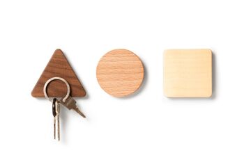 Porte-clés magnétique 'extra fort' - érable | bois | carré 2