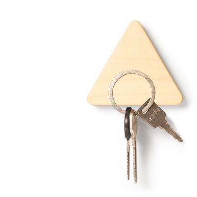 Magnetic key holder 'extra strong' - maple | wood | triangular