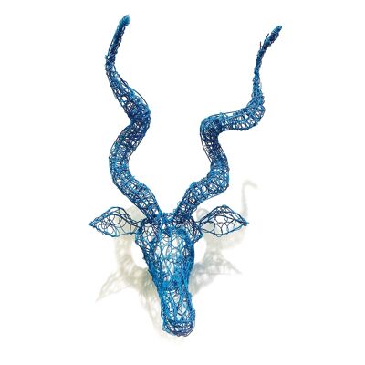 Testa di Kudu azzurra - Decorazione da parete