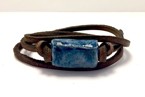 Men's bracelet with ceramic stone jeans