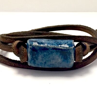 Men's bracelet with ceramic stone jeans