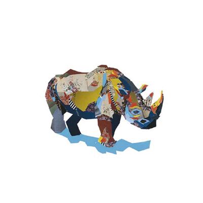 Estampa Collage | Rinoceronte - A4 (30x21 cm)