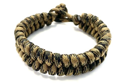 Men's bracelet braided paracord army green/yellow