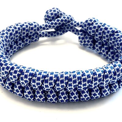 Bracelet homme tressé paracorde bleu/blanc