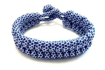 Bracelet homme tressé paracorde bleu/blanc 1