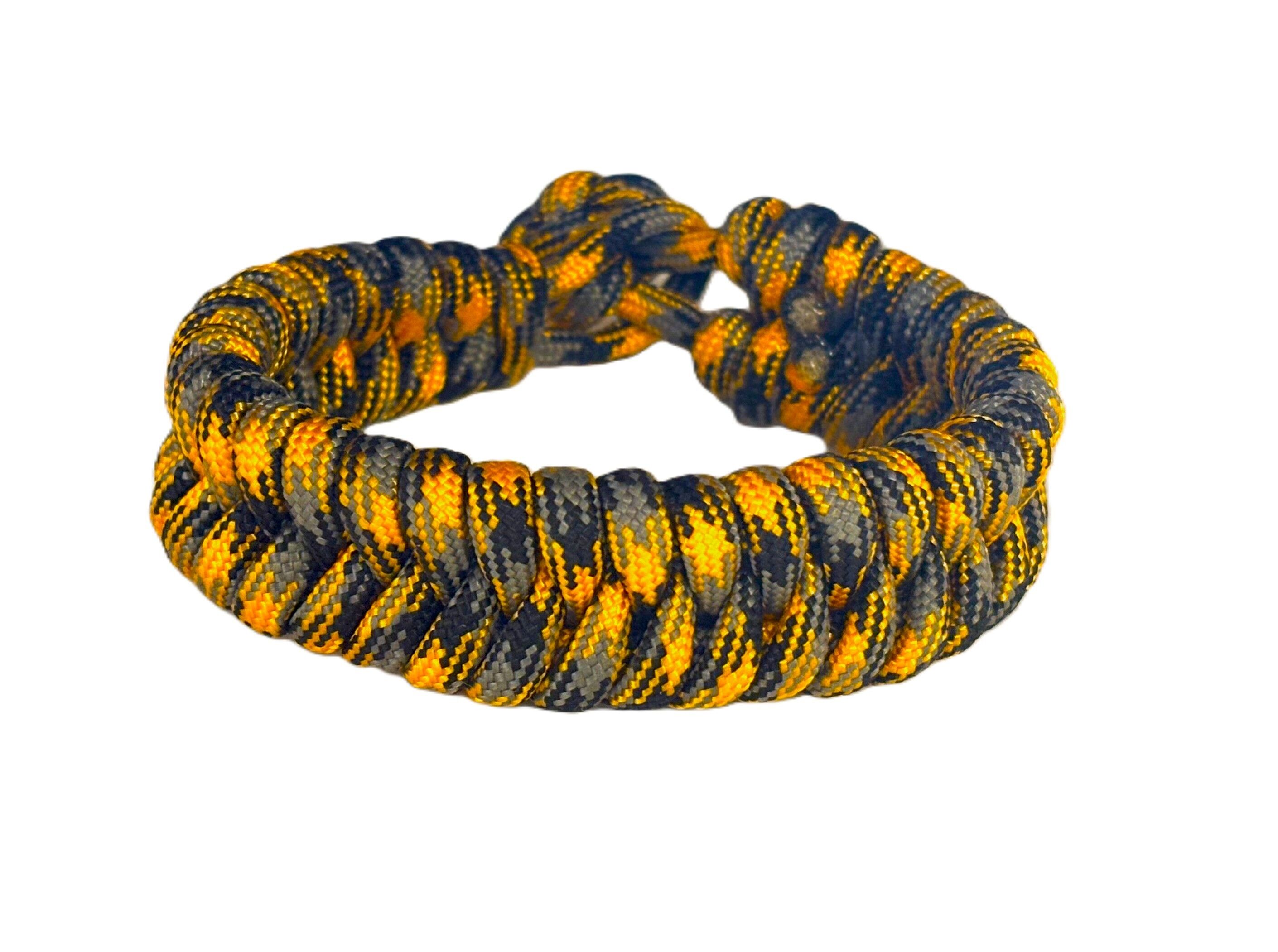 Bracciale uomo paracord nero/grigio/arancione