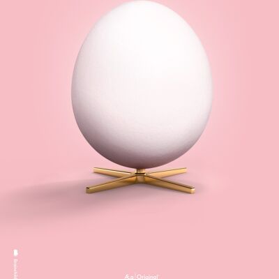 Ægget plakat - Rosa baggrund - Klassisk - A5