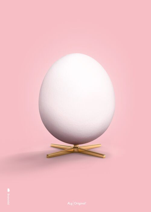 Ægget plakat - Rosa baggrund - Klassisk - 50x70 CM.