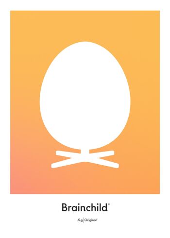 Ægget plakat – Farve – Designikon - 50x70 CM.