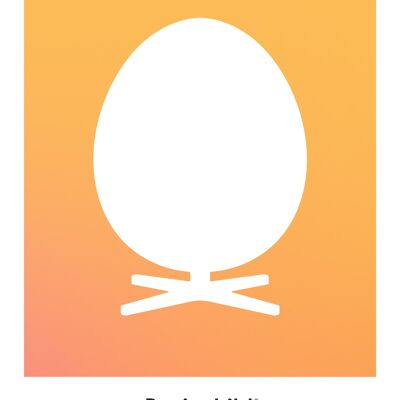 Ægget plakat – Farve – Designikon - 50x70 CM.