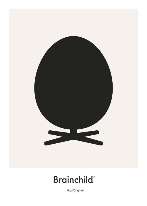Ægget plakat – Grå – Designikon - A5