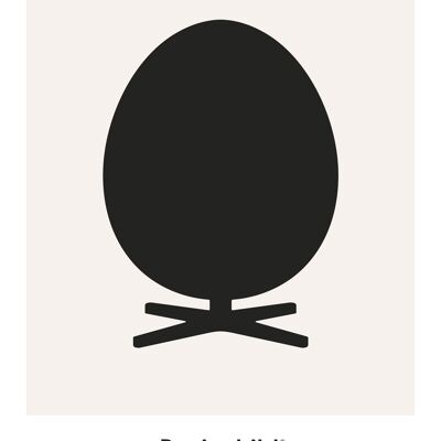 Ægget plakat – Grå – Designikon - A5