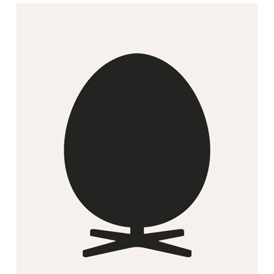 Ægget plakat – Grå – Designikon - 30X40 CM.