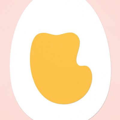 Ægget plakat – Lyserød baggrund – Papirklip - A5