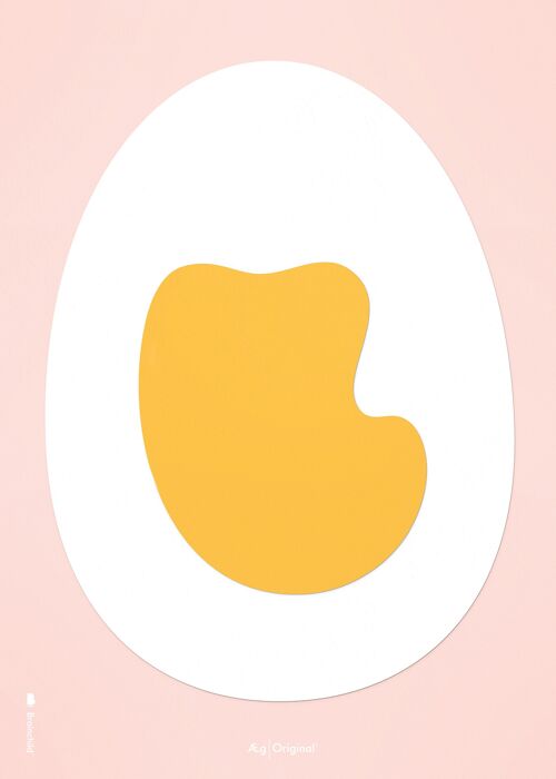Ægget plakat – Lyserød baggrund – Papirklip - 50x70 CM.