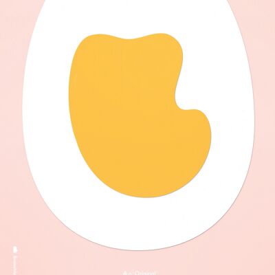 Ægget plakat – Lyserød baggrund – Papirklip - 50x70 CM.