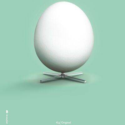 Ægget plakat – Mintgrøn baggrund – Klassisk - 30X40 CM.