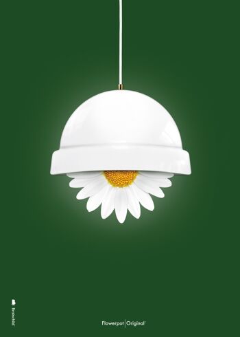 Pot de fleurs plakat – Hvid –– Grøn baggrund – Klassisk - 30X40 CM.