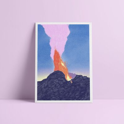Illustration Volcan Reykjavik A4