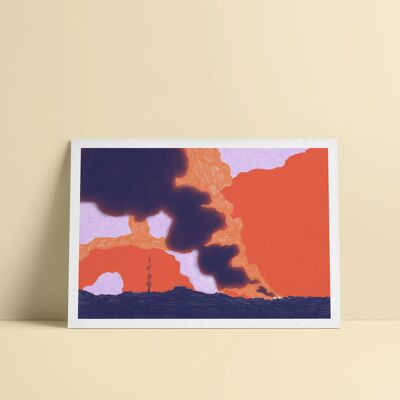 Illustration volcan Niyragongo A4