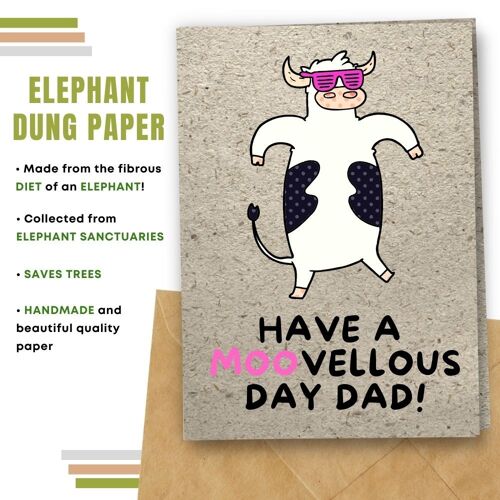 Handmade Eco Friendly Father's Day Cards | Sustainable Father's Day Cards | Made With Plantable Seed Paper, Banana Paper, Elephant Poo Paper, Coffee Paper, Cotton Paper, Lemongrass Paper and more | Pack of 8 Greeting Cards | Moovellous Dad