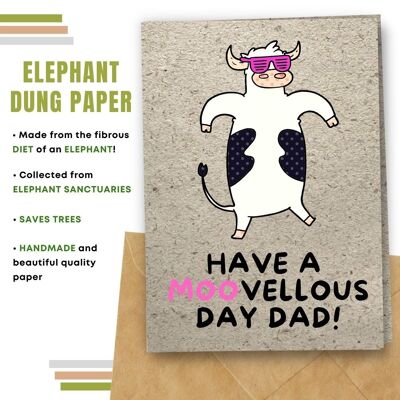 Handmade Eco Friendly Father's Day Cards | Sustainable Father's Day Cards | Made With Plantable Seed Paper, Banana Paper, Elephant Poo Paper, Coffee Paper, Cotton Paper, Lemongrass Paper and more | Pack of 8 Greeting Cards | Moovellous Dad