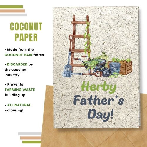 Handmade Eco Friendly Father's Day Cards | Sustainable Father's Day Cards | Made With Plantable Seed Paper, Banana Paper, Elephant Poo Paper, Coffee Paper, Cotton Paper, Lemongrass Paper and more | Pack of 8 Greeting Cards | Herby Father's Day
