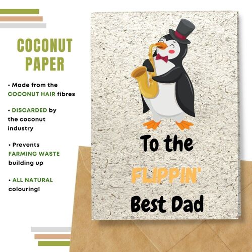 Handmade Eco Friendly Father's Day Cards | Sustainable Father's Day Cards | Made With Plantable Seed Paper, Banana Paper, Elephant Poo Paper, Coffee Paper, Cotton Paper, Lemongrass Paper and more | Pack of 8 Greeting Cards | Flippin' Best Dad