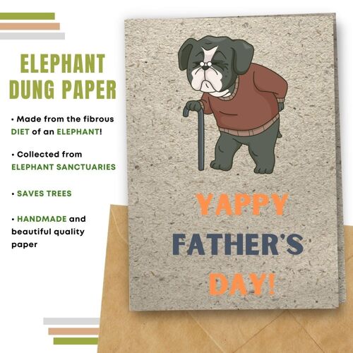 Handmade Eco Friendly Father's Day Cards | Sustainable Father's Day Cards | Made With Plantable Seed Paper, Banana Paper, Elephant Poo Paper, Coffee Paper, Cotton Paper, Lemongrass Paper and more | Pack of 8 Greeting Cards | Yappy Father's Day