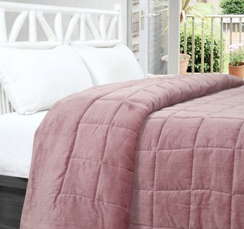 Cotton Velvet Bedcover - Pink - Large