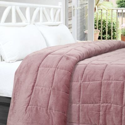 Cotton Velvet Bedcover - Pink - Large