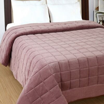 Cotton Velvet Bedcover - Pink - Small