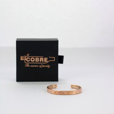 Bracelet magnétique en cuivre pur avec boîte cadeau (design 8)