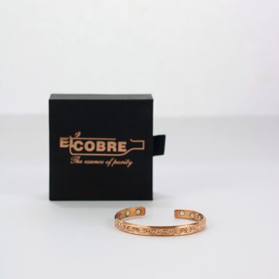 Bracelet magnétique en cuivre pur avec boîte cadeau (design 9)