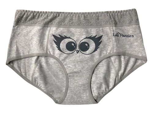 Grey Lali panties - Owl pattern
