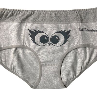 Grey Lali panties - Owl pattern