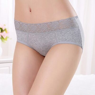 Grey Lali panties - Plain pattern