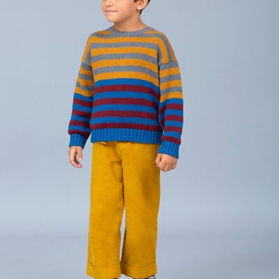 Blue/mustard striped sweater