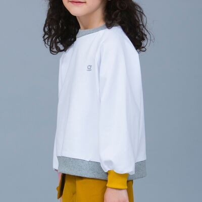 White sweatshirt with embroidery