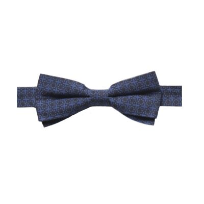 PHORCYS - COTTON BOW TIE WITH GEOMETRIC PATTERN - BLUE AND BLACK