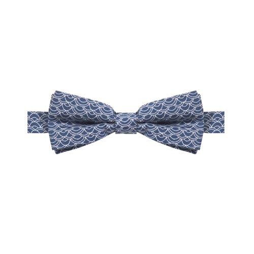 Aristée - noeud papillon coton à motif vagues – bleu marine et blanc