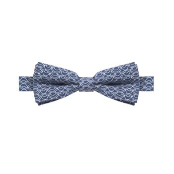 Aristée - noeud papillon coton à motif vagues – bleu marine et blanc 1