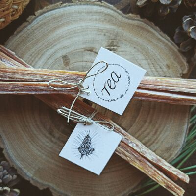 Tea Heartwood Smudge Sticks, Natural Burning Aromatic Pine