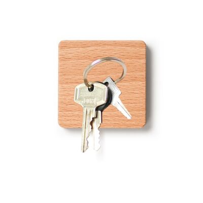 porte-clés carré 'taille S' - hêtre