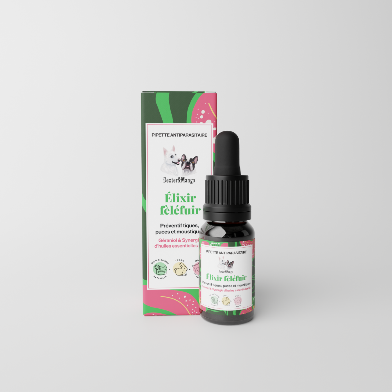 Olio antiparassitario, elisir Fèléfuir