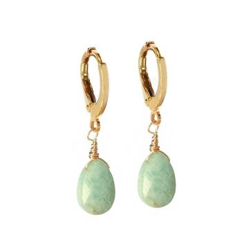 Boucles d'oreilles pierre de jade or 2