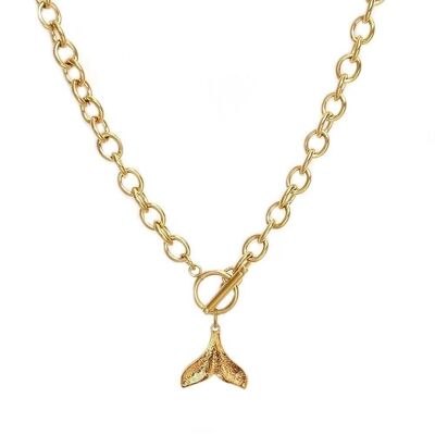 Necklace whale tale gold