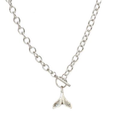 Necklace whale tale silver